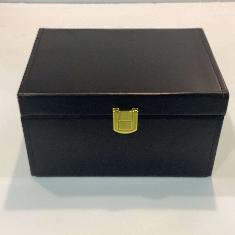 NWOT Black Trinket/Jewelry Box with Gold Clasp